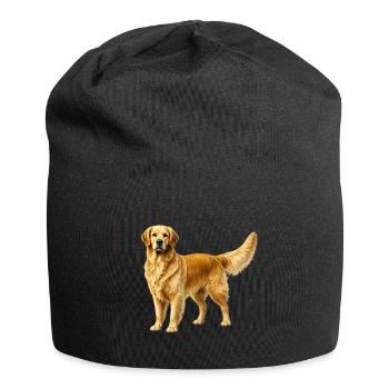 Goldener Retriever  - Jersey-Beanie - Schwarz - Vorne