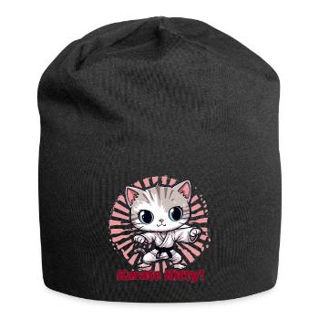 Karate Kitty - Jersey Beanie - black - Front