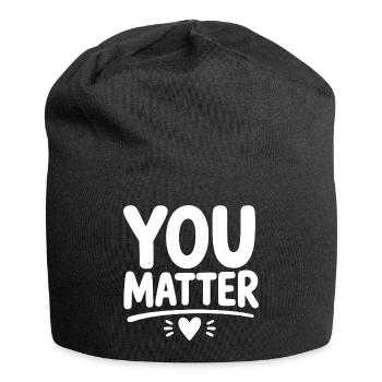 You Matter – Ermutigendes Mental Health Statement - Jersey-Beanie - Schwarz - Vorne