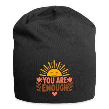 You Are Enough – Self-Esteem Affirmation Sun - Jersey Beanie - black - Front