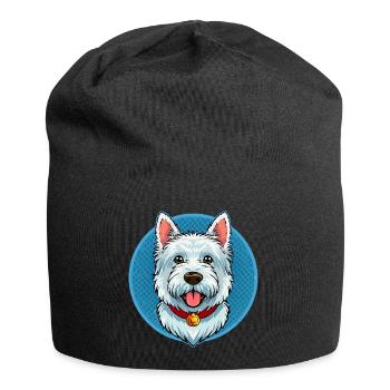 West Highland Terrier (Comic Portrait) - Jersey Beanie - black - Front