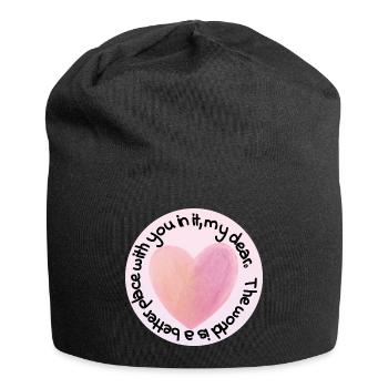 Pastel Heart Love - Jersey Beanie - black - Front