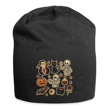 Spooky Halloween Sticker Set - Jersey Beanie - black - Front