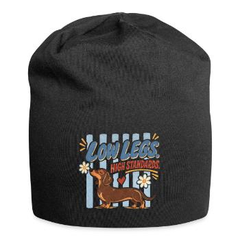 Dachshund Low Legs High Standards Retro - Jersey Beanie - black - Front