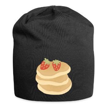 Strawberry Pancake Stack - Jersey Beanie - black - Front