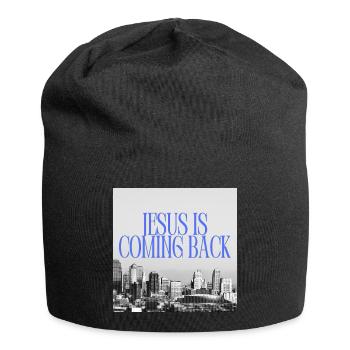 Jesus Is Coming Back Urban Skyline Typography Grap - Jersey Beanie - black - Front