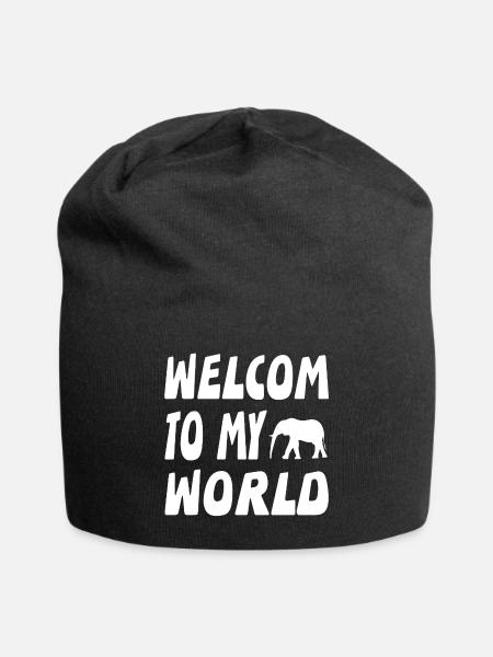 Elefanten - Jersey-Beanie - Schwarz
