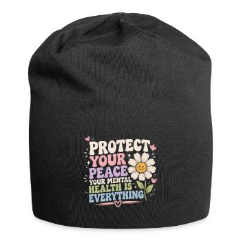 Protect Your Peace: Health Is Everything - Jersey Beanie - black - Front