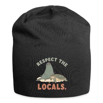 Respectez les locaux Tortue phoque rétro - Bonnet en jersey - noir - Devant