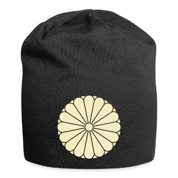 Art Mon Mon Vintage Oriental Jaune Kiku - Bonnet en jersey - noir - Devant