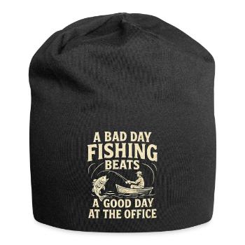 Bad Day Fishing Beats a Good Day at the Office - Jersey Beanie - black - Front