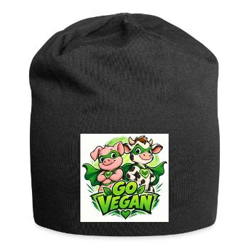 Go vegan superheroes - Jersey Beanie - black - Front