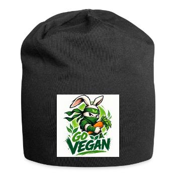 go vegan - Jersey Beanie - black - Front