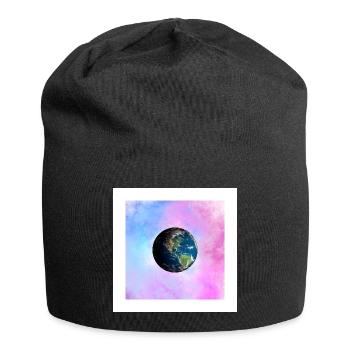 Earth in pastel galaxy - Jersey Beanie - black - Front