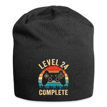 Level 24 complete – 24th anniversary gift - Jersey Beanie - black - Front