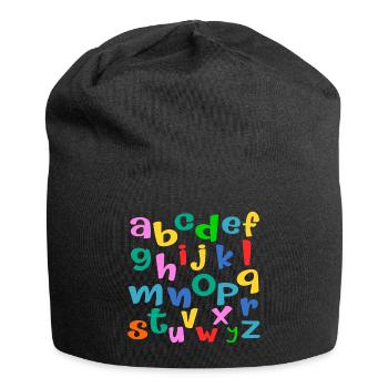 School Child ABC Letters - Jersey Beanie - black - Front