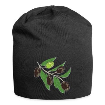 Olive Branch Green Dark Olives - Jersey Beanie - black - Front