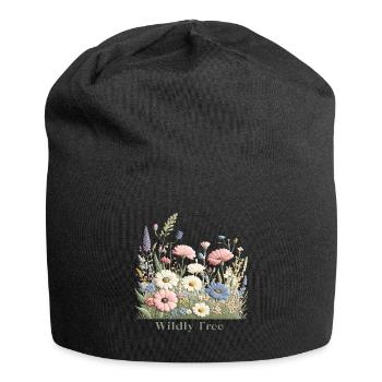Colorful Flower Meadow – Happy Summer Nature Graphic - Jersey Beanie - black - Front