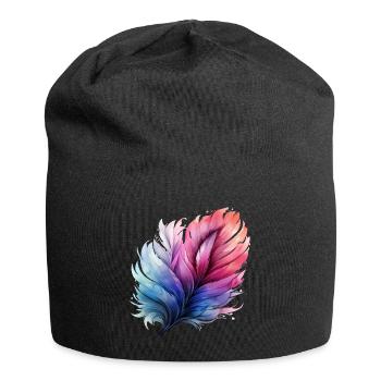 Prismatic Feather Gradient - Jersey Beanie - black - Front