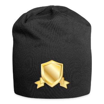 Golden Shield Crest Blank Emblem Luxury Heraldic B - Jersey Beanie - black - Front