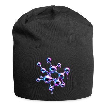 Liquid Metal Molecule Art - Jersey Beanie - black - Front