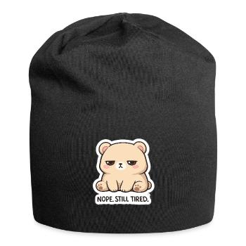 KuschelBär: Nope. Still Tired. - Jersey Beanie - black - Front