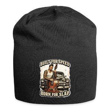Rockabilly Double Bass Classic Car - Built For Speed - Jersey Beanie - black - Front