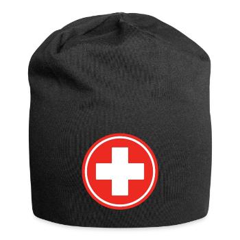 Red First Aid Cross Medical Emergency Healthcare - Jersey Beanie - black - Front