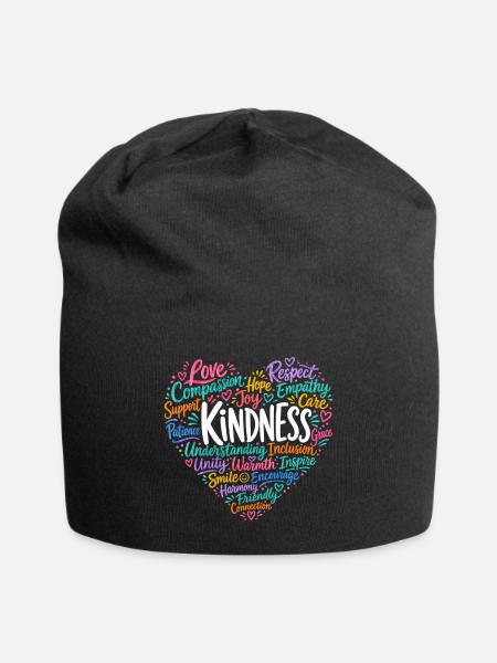Freundlichkeit Mitgefühl Empathie Respekt - Jersey-Beanie - Schwarz