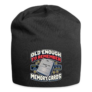 Alt genug, um sich an Memory Cards zu erinnern – Retro Gamer - Jersey-Beanie - Schwarz - Vorne