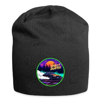 Street Hunter Retro Outrun JDM Streetwear - Jersey-Beanie - Schwarz - Vorne