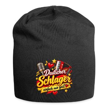 Deutscher Schlager: Einfach Geil - Jersey-Beanie - Schwarz - Vorne