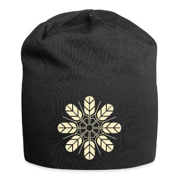 Vintage Oriental Pale Yellow Japan Inoue Mon - Jersey-Beanie - Schwarz - Vorne