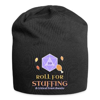 Roll-for-Stuffing-lustiges Thanksgiving-Tabletop - Jersey-Beanie - Schwarz - Vorne