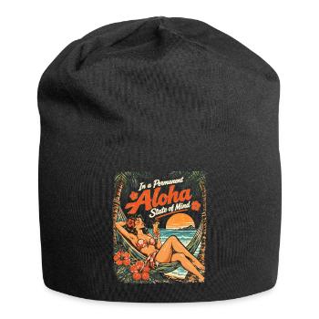 Permanent Aloha State of Mind – Pin-Up Design - Jersey-Beanie - Schwarz - Vorne