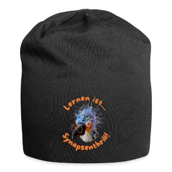 Krallo Kreisch™: Lernen ist Synapsenthrill - Jersey-Beanie - Schwarz - Vorne