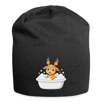 Cute Bathtub Fire Goat Shirt Badewanne Feuer Ziege - Jersey-Beanie - Schwarz - Vorne