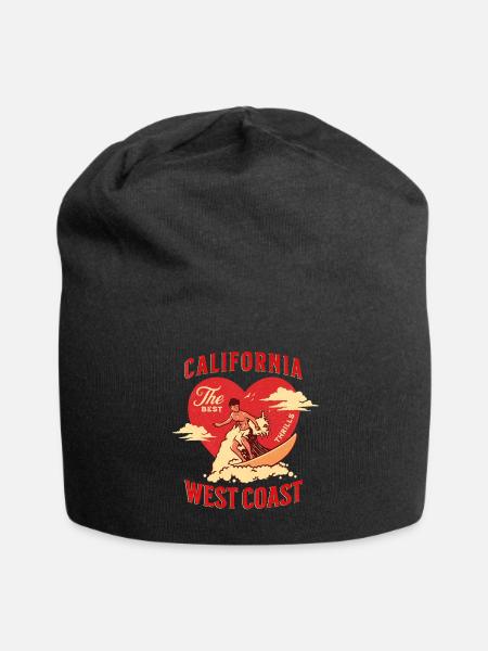 Kalifornische Westküste Retro Sufer - Jersey-Beanie - Schwarz