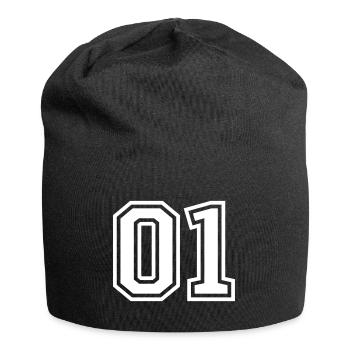01 eins nummer zahl - Jersey-Beanie - Schwarz - Vorne