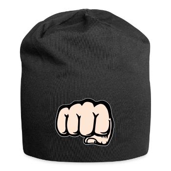 Fist hand icon front - Jersey Beanie - black - Front