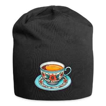 Teetasse Neo Traditional - Jersey-Beanie - Schwarz - Vorne