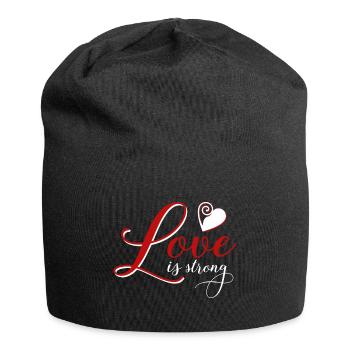 L’amour est fort - Bonnet en jersey - noir - Devant