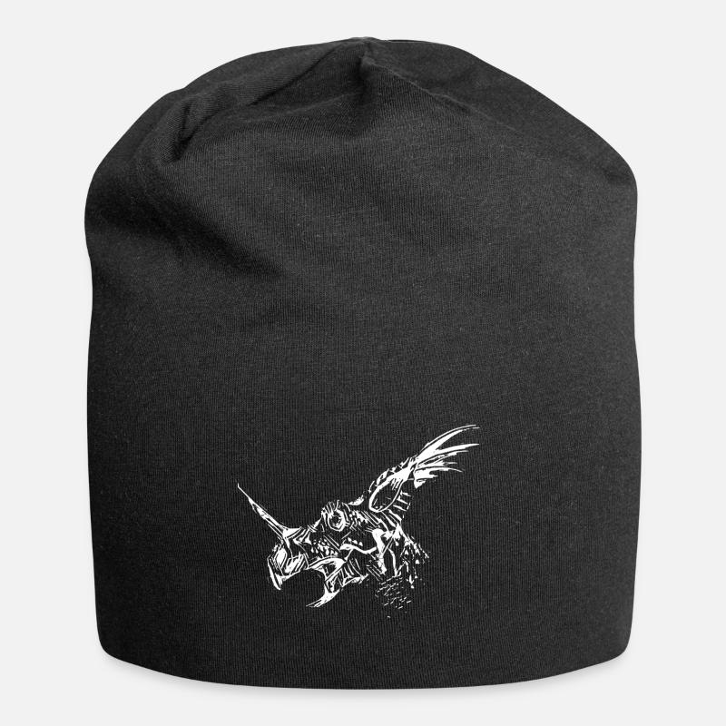 Dinosaurier - Jersey-Beanie - Schwarz