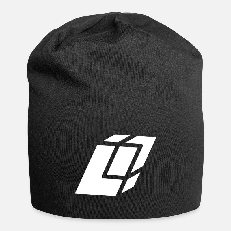 Abstract L letter - Jersey Beanie - black