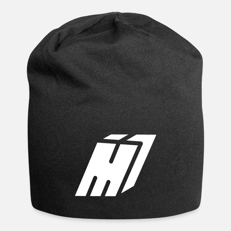 Abstract M letter - Jersey Beanie - black
