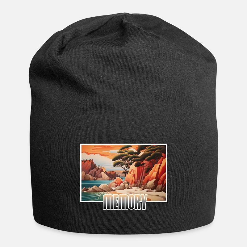 Vacances à Memory Beach - Bonnet en jersey - noir