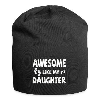 Génial comme ma fille avec des empreintes de pas - Bonnet en jersey - noir - Devant