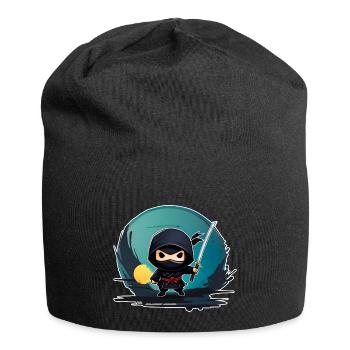 Niedlicher kleiner Ninja mit Katana Schwert - Jersey-Beanie - Schwarz - Vorne