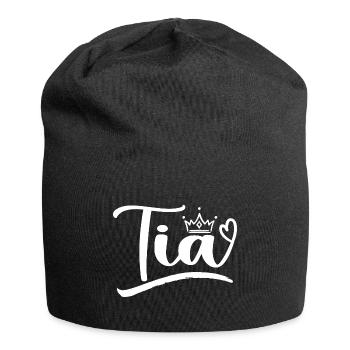 Best Tia Ever Aunt Leopard Print Mothers Day Tia - Jersey Beanie - black - Front