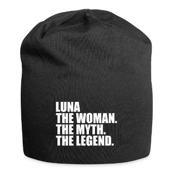 Woman Mythos Legende Name Luna - Jersey-Beanie - Schwarz - Vorne